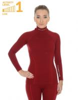 Brubeck Футболка женская дл.рукав Wool Merino 78% Бордо в Архангельске