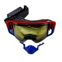 AiM Очки снегоходные с магнитной линзой и подогревом (PRO) 31-107 Accu Heated Red-Blue Glossy в Архангельске