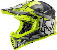 LS2 Шлем MX437 Fast Mini Crusher Черно-желтый в Архангельске