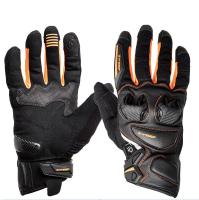 Sweep Перчатки кожаные+текстиль Hammer Black/Orange в Архангельске