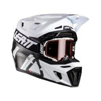 Leatt Мотошлем 9.5 Carbon-White + очки Velocity 6.5 V26 в Архангельске