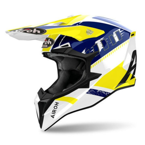 Airoh Мотошлем Wraaap Feel Yellow/Blue Gloss в Архангельске