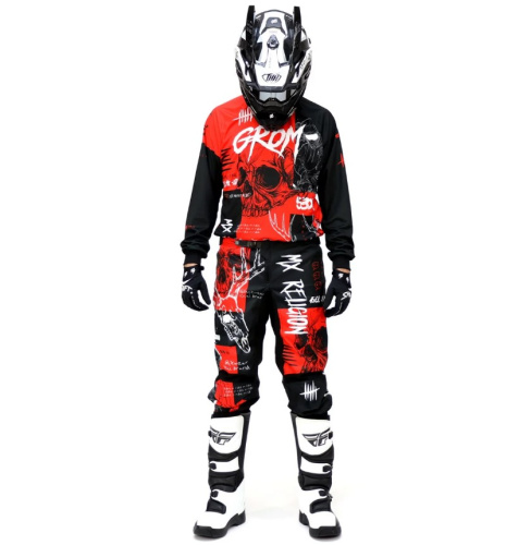 Grom Штаны кроссовые MX Religion red в Архангельске